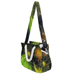 Machine Technology Circuit Electronic Computer Technics Detail Psychedelic Abstract Pattern Rope Handles Shoulder Strap Bag