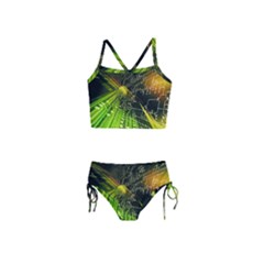 Machine Technology Circuit Electronic Computer Technics Detail Psychedelic Abstract Pattern Girls  Tankini Swimsuit