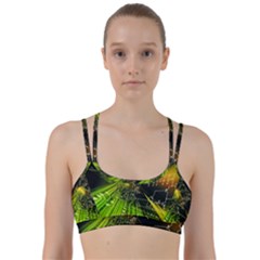 Machine Technology Circuit Electronic Computer Technics Detail Psychedelic Abstract Pattern Line Them Up Sports Bra by Sarkoni