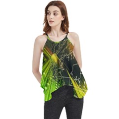 Machine Technology Circuit Electronic Computer Technics Detail Psychedelic Abstract Pattern Flowy Camisole Tank Top