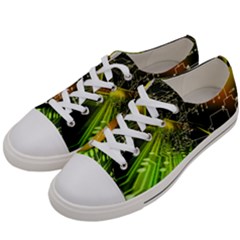 Machine Technology Circuit Electronic Computer Technics Detail Psychedelic Abstract Pattern Men s Low Top Canvas Sneakers