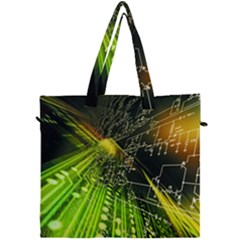 Machine Technology Circuit Electronic Computer Technics Detail Psychedelic Abstract Pattern Canvas Travel Bag