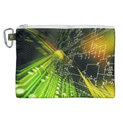 Machine Technology Circuit Electronic Computer Technics Detail Psychedelic Abstract Pattern Canvas Cosmetic Bag (XL)