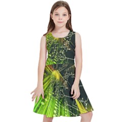 Machine Technology Circuit Electronic Computer Technics Detail Psychedelic Abstract Pattern Kids  Skater Dress