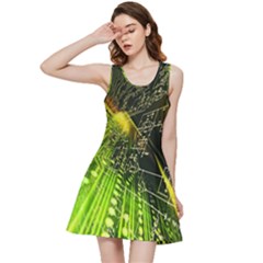 Machine Technology Circuit Electronic Computer Technics Detail Psychedelic Abstract Pattern Inside Out Racerback Dress