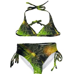 Machine Technology Circuit Electronic Computer Technics Detail Psychedelic Abstract Pattern Kids  Classic Bikini Set