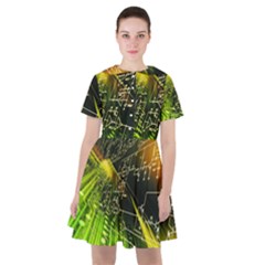 Machine Technology Circuit Electronic Computer Technics Detail Psychedelic Abstract Pattern Sailor Dress
