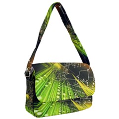 Machine Technology Circuit Electronic Computer Technics Detail Psychedelic Abstract Pattern Courier Bag