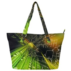 Machine Technology Circuit Electronic Computer Technics Detail Psychedelic Abstract Pattern Full Print Shoulder Bag