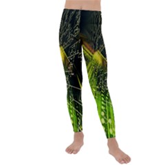 Machine Technology Circuit Electronic Computer Technics Detail Psychedelic Abstract Pattern Kids  Lightweight Velour Leggings