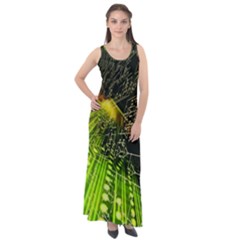 Machine Technology Circuit Electronic Computer Technics Detail Psychedelic Abstract Pattern Sleeveless Velour Maxi Dress