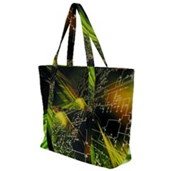 Machine Technology Circuit Electronic Computer Technics Detail Psychedelic Abstract Pattern Zip Up Canvas Bag