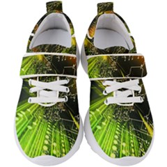 Machine Technology Circuit Electronic Computer Technics Detail Psychedelic Abstract Pattern Kids  Velcro Strap Shoes