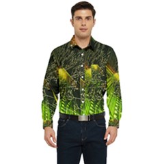 Machine Technology Circuit Electronic Computer Technics Detail Psychedelic Abstract Pattern Men s Long Sleeve Pocket Shirt 