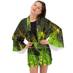 Machine Technology Circuit Electronic Computer Technics Detail Psychedelic Abstract Pattern Long Sleeve Kimono