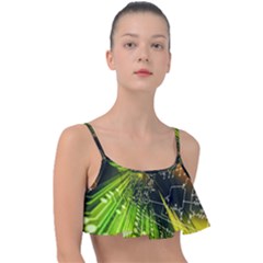 Machine Technology Circuit Electronic Computer Technics Detail Psychedelic Abstract Pattern Frill Bikini Top