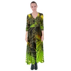 Machine Technology Circuit Electronic Computer Technics Detail Psychedelic Abstract Pattern Button Up Maxi Dress