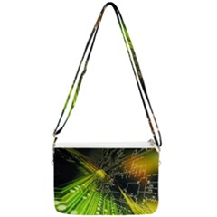 Machine Technology Circuit Electronic Computer Technics Detail Psychedelic Abstract Pattern Double Gusset Crossbody Bag