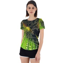 Machine Technology Circuit Electronic Computer Technics Detail Psychedelic Abstract Pattern Back Cut Out Sport T-Shirt