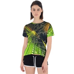 Machine Technology Circuit Electronic Computer Technics Detail Psychedelic Abstract Pattern Open Back Sport T-Shirt