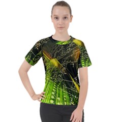 Machine Technology Circuit Electronic Computer Technics Detail Psychedelic Abstract Pattern Women s Sport Raglan T-Shirt