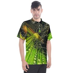 Machine Technology Circuit Electronic Computer Technics Detail Psychedelic Abstract Pattern Men s Polo T-Shirt