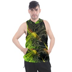Machine Technology Circuit Electronic Computer Technics Detail Psychedelic Abstract Pattern Men s Sleeveless Hoodie