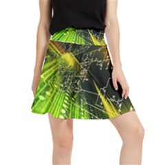 Machine Technology Circuit Electronic Computer Technics Detail Psychedelic Abstract Pattern Waistband Skirt
