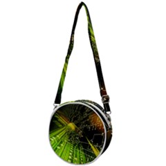 Machine Technology Circuit Electronic Computer Technics Detail Psychedelic Abstract Pattern Crossbody Circle Bag