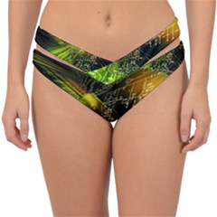 Machine Technology Circuit Electronic Computer Technics Detail Psychedelic Abstract Pattern Double Strap Halter Bikini Bottoms