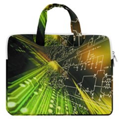 Machine Technology Circuit Electronic Computer Technics Detail Psychedelic Abstract Pattern MacBook Pro 16  Double Pocket Laptop Bag 