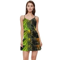 Machine Technology Circuit Electronic Computer Technics Detail Psychedelic Abstract Pattern Short Frill Dress