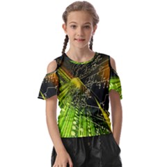 Machine Technology Circuit Electronic Computer Technics Detail Psychedelic Abstract Pattern Kids  Butterfly Cutout T-Shirt