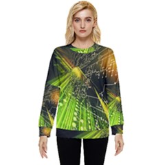 Machine Technology Circuit Electronic Computer Technics Detail Psychedelic Abstract Pattern Hidden Pocket Sweatshirt