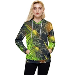 Machine Technology Circuit Electronic Computer Technics Detail Psychedelic Abstract Pattern Women s Lightweight Drawstring Hoodie