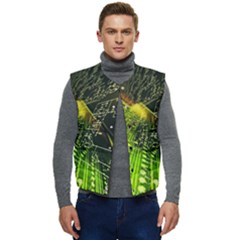 Machine Technology Circuit Electronic Computer Technics Detail Psychedelic Abstract Pattern Men s Button Up Puffer Vest	