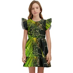 Machine Technology Circuit Electronic Computer Technics Detail Psychedelic Abstract Pattern Kids  Winged Sleeve Dress