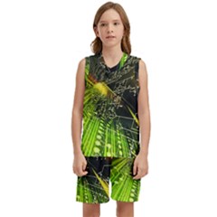 Machine Technology Circuit Electronic Computer Technics Detail Psychedelic Abstract Pattern Kids  Basketball Mesh Set by Sarkoni