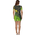 Machine Technology Circuit Electronic Computer Technics Detail Psychedelic Abstract Pattern Low Cut Cap Sleeve Mini Dress View4