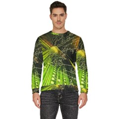 Machine Technology Circuit Electronic Computer Technics Detail Psychedelic Abstract Pattern Men s Fleece Sweatshirt by Sarkoni