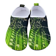 Machine Technology Circuit Electronic Computer Technics Detail Psychedelic Abstract Pattern Women s Sock-Style Water Shoes