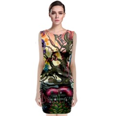 Psychedelic Funky Trippy Classic Sleeveless Midi Dress