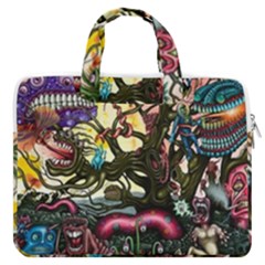 Psychedelic Funky Trippy Macbook Pro 13  Double Pocket Laptop Bag by Sarkoni