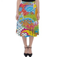 Vintage 1960s Psychedelic Classic Midi Skirt