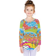 Vintage 1960s Psychedelic Kids  Long Sleeve T-shirt