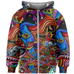 Psychedelic Trippy Hippie  Weird Art Kids  Zipper Hoodie Without Drawstring