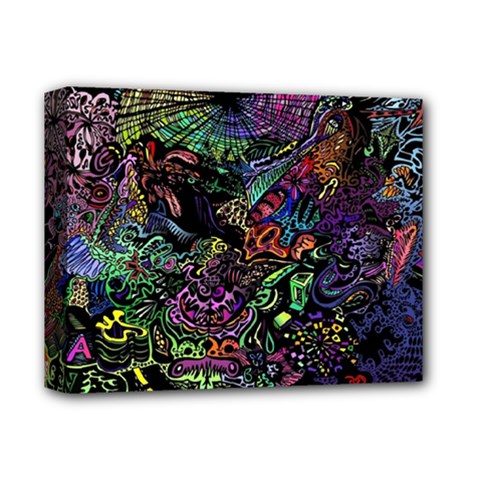 Trippy Dark Psychedelic Deluxe Canvas 14  X 11  (stretched)