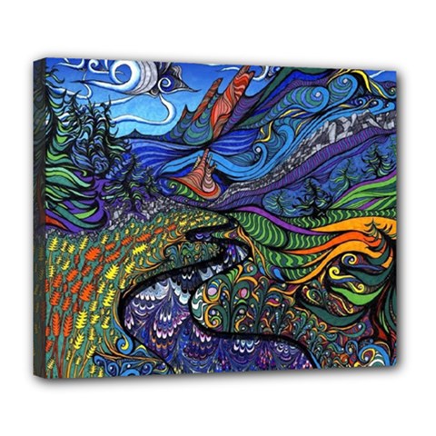 Psychedelic Landscape Deluxe Canvas 24  x 20  (Stretched)