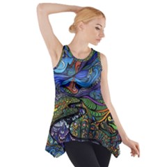 Psychedelic Landscape Side Drop Tank Tunic