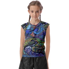 Psychedelic Landscape Kids  Raglan Cap Sleeve T-Shirt